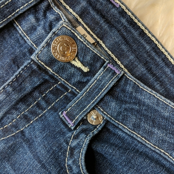 True Religion Single End Denim Purple Stitch Jeans - Picture 7 of 7